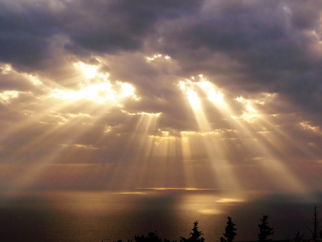sunlight through clouds