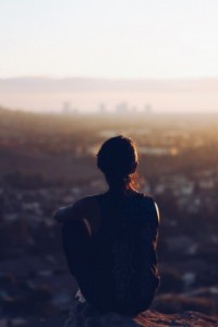 contemplative woman
