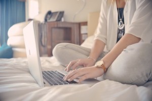 writing on computer
