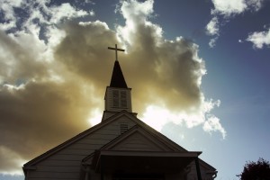 church-at-dusk